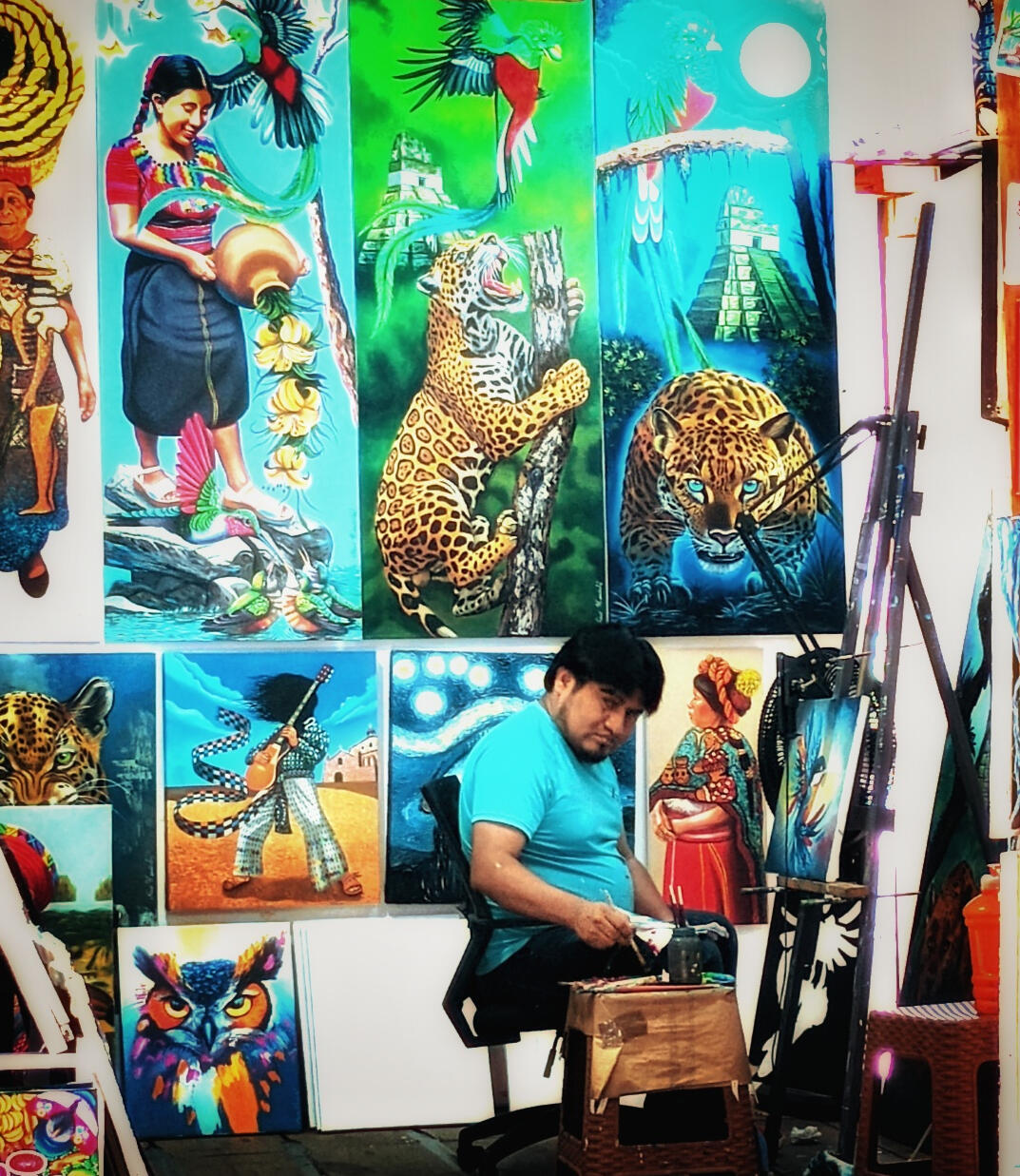 Woman standing in a field of flowers